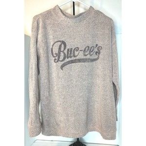 Buc-ee's Oversized Blush Pink Rose Cozy Mock Neck Sweater Bucees Logo Size Small